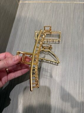 Gold Metal Hair Claw Clips - set of three